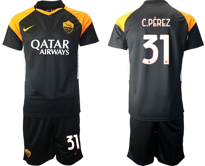 Men 2020-2021 club Rome away #31 black Soccer Jerseys